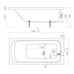 Cada de baie 1ACReal Gamma 170x70 (White) Thumb