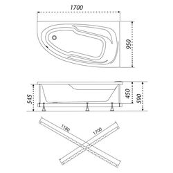 Cada de baie 1ACReal Madrid 170x95 Left (White) Thumb
