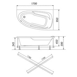 Cada de baie 1ACReal Madrid 170x95 Right (White) Thumb