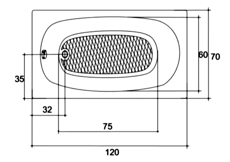 Cada de baie de acril Anca 120x70 (White)