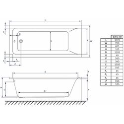 Cada de baie Banoperito Classic Mono 1700x700 (White) Thumb
