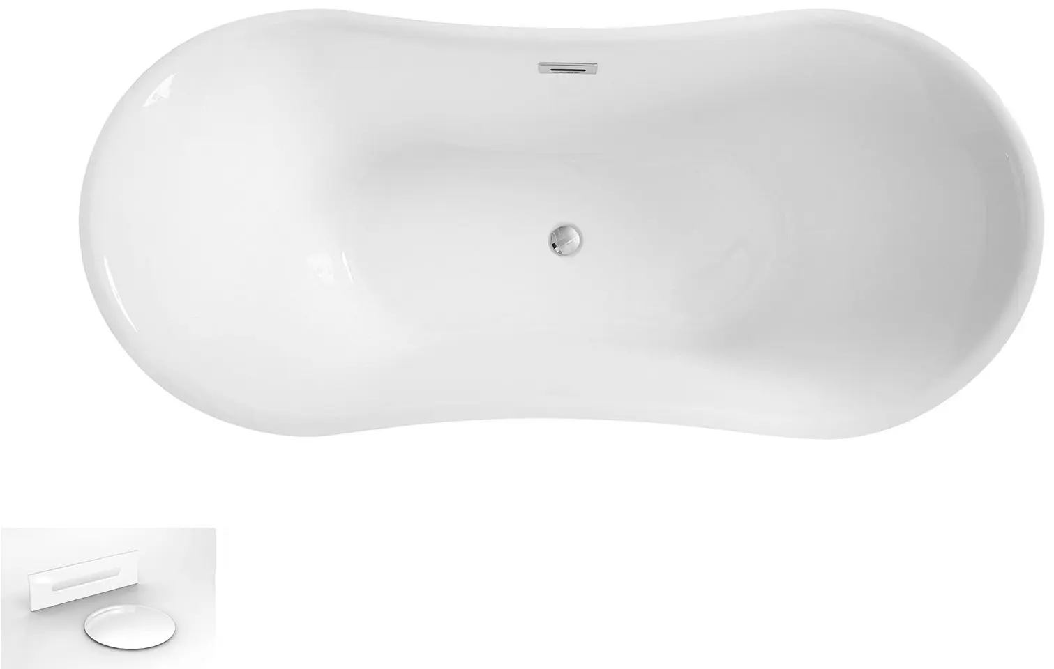 Ванна акриловая Besco Amber Glam WA-170-ASB 170x80 (Silver) - 2