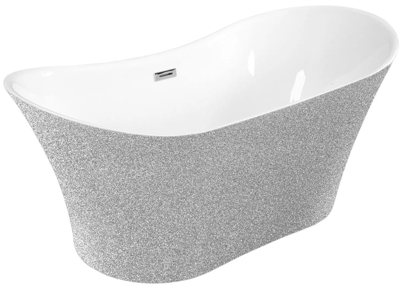 Cada de baie din acril Besco Amber Glam WA-170-ASR 170x80 (Silver)