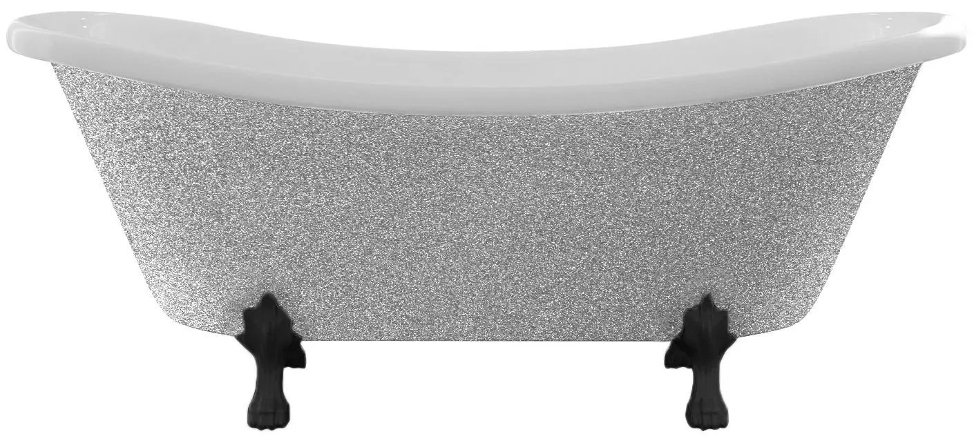 Ванна акриловая Besco Amelia Glam WKA-190+GSB 190x77 (Silver)