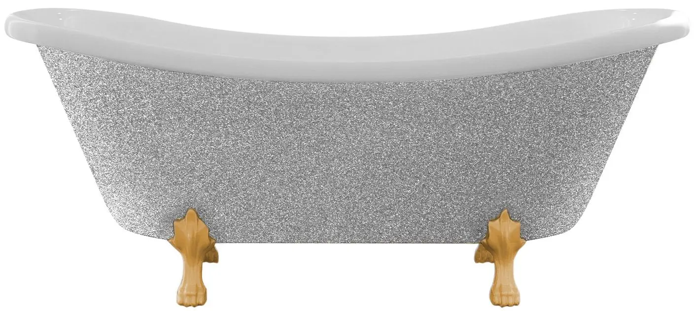 Ванна акриловая Besco Amelia Glam WKA-190+GSG 190x77 (Silver)