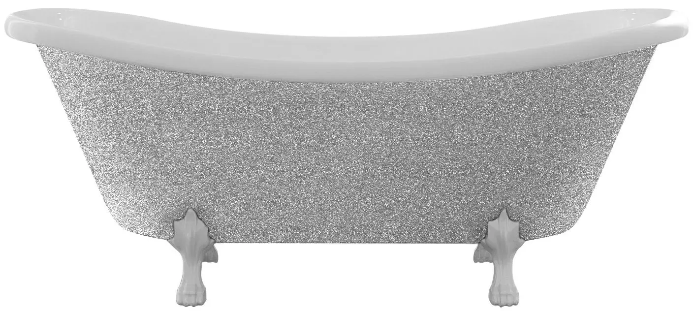 Ванна акриловая Besco Amelia Glam WKA-190+GSW 190x77 (Silver)