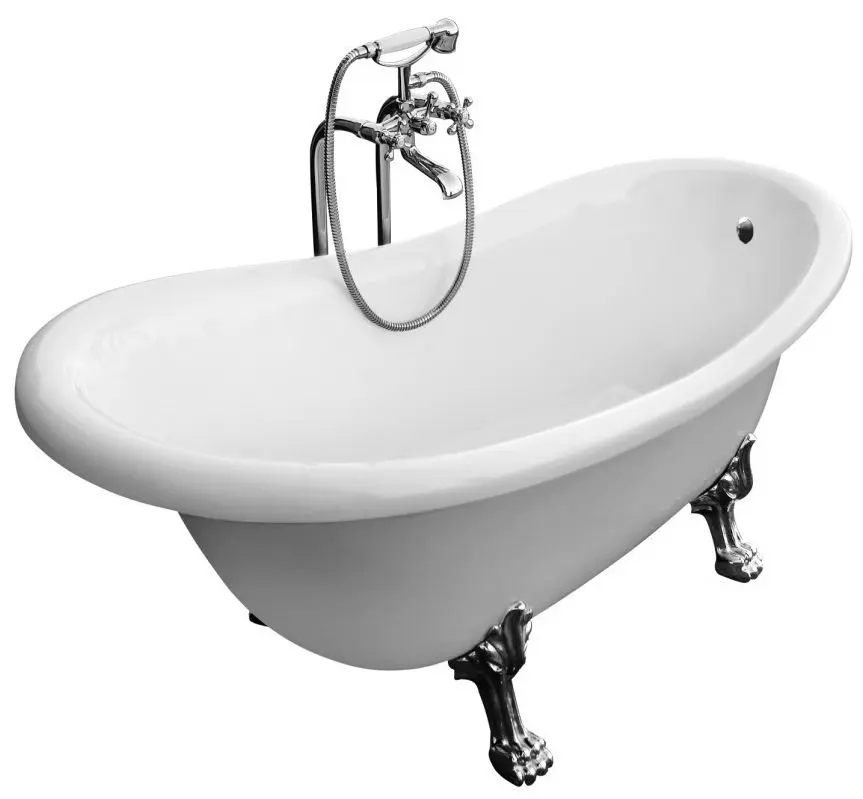 Ванна акриловая Besco Amelia WKA-190W+CH 190x77 (White)