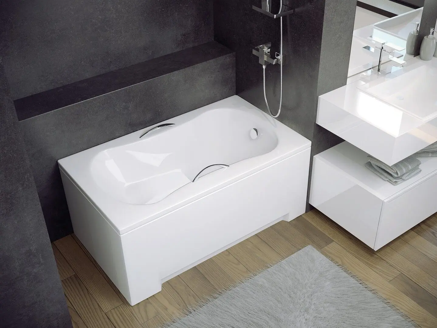 Ванна акриловая Besco Aria Rehab WAR-120-PA 120x70 (White) - 2