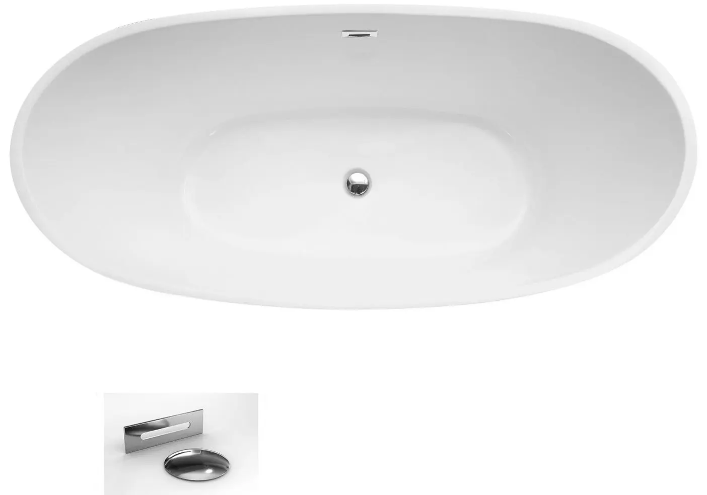 Cada de baie din acril Besco Ayla Glam WA-170-AYSR 170x80 (Silver) - 2