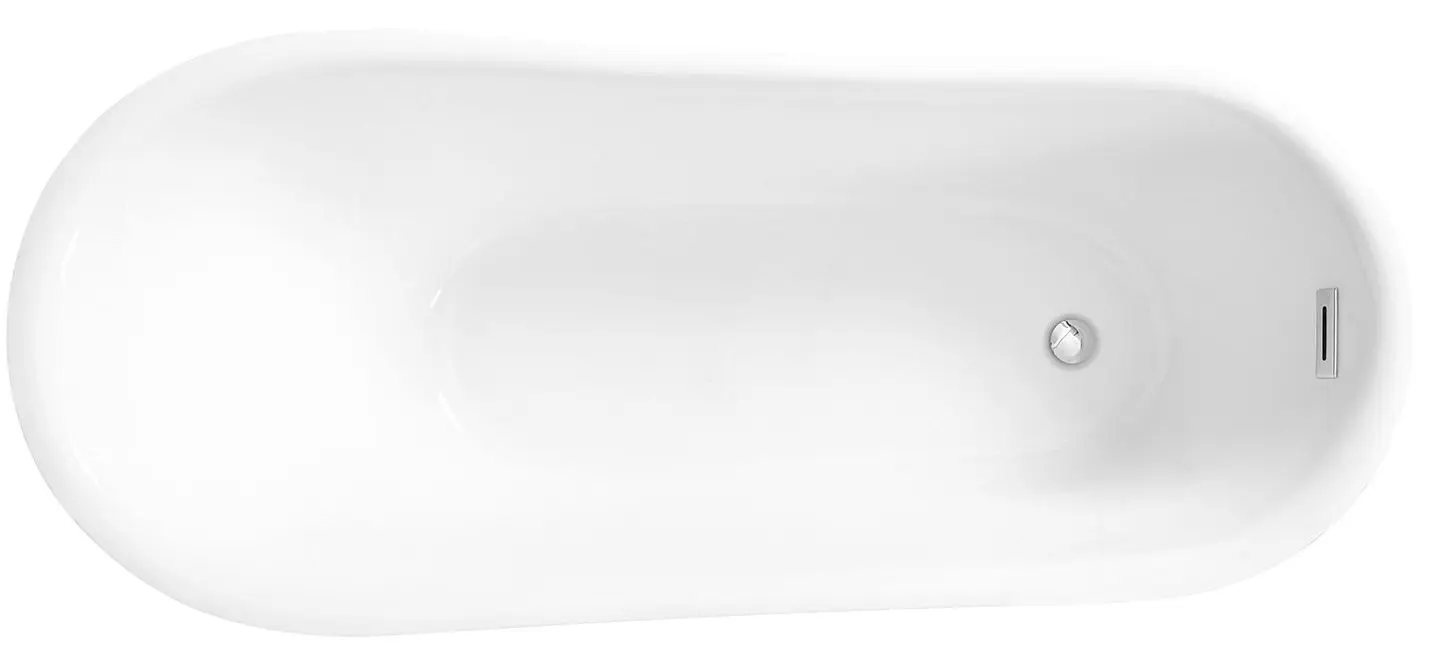 Cada de baie din acril Besco Calima Glam 170x74 (White Gloss/White/Chrome) - 2