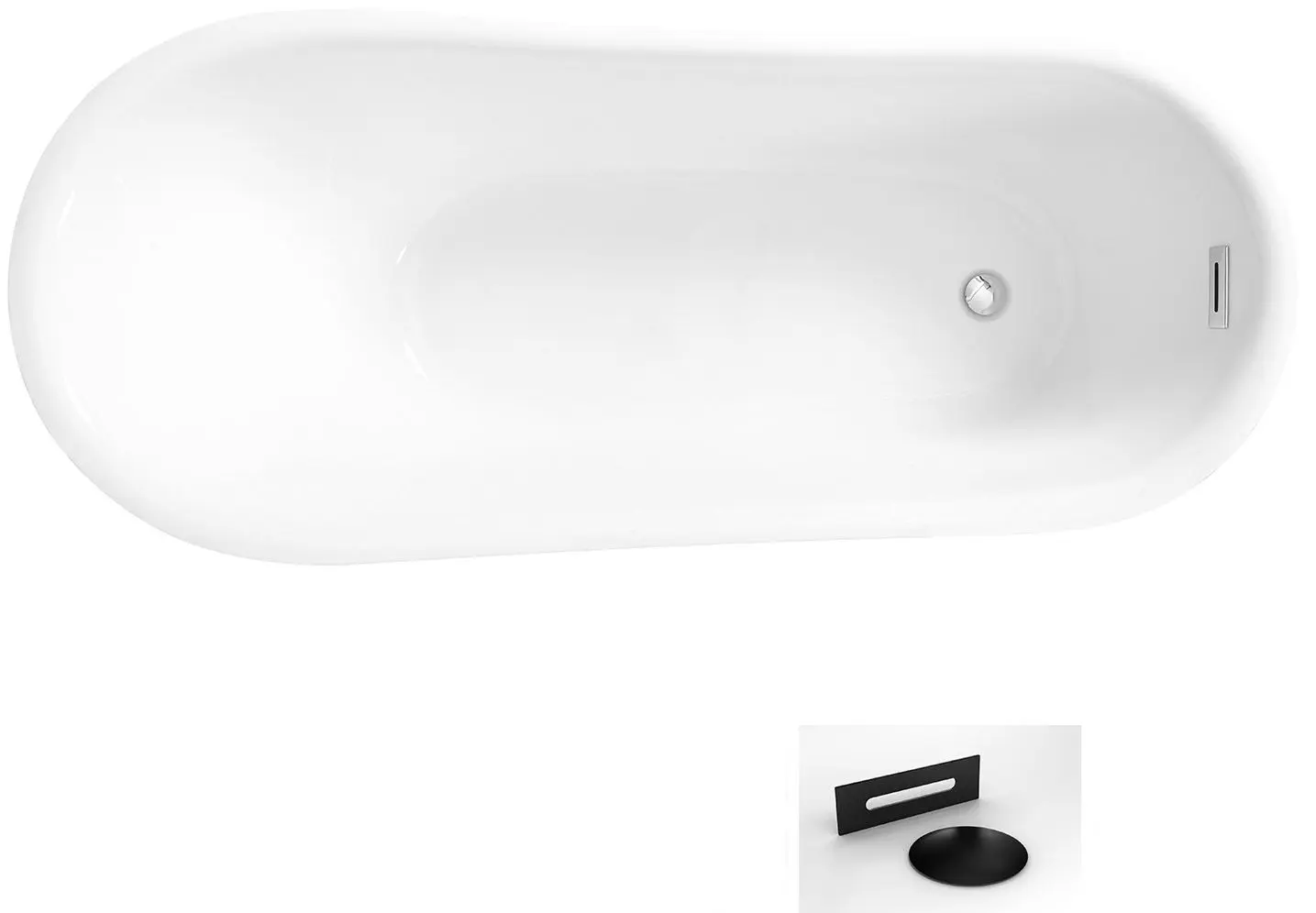 Ванна акриловая Besco Calima Glam WAS-170-CGC 170x74 (Graphite) - 2