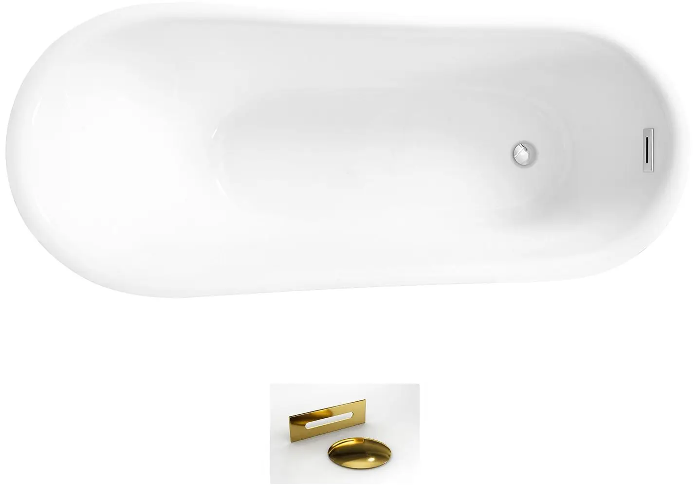 Cada de baie din acril Besco Calima Glam WAS-170-CGZ 170x74 (Graphite) - 2