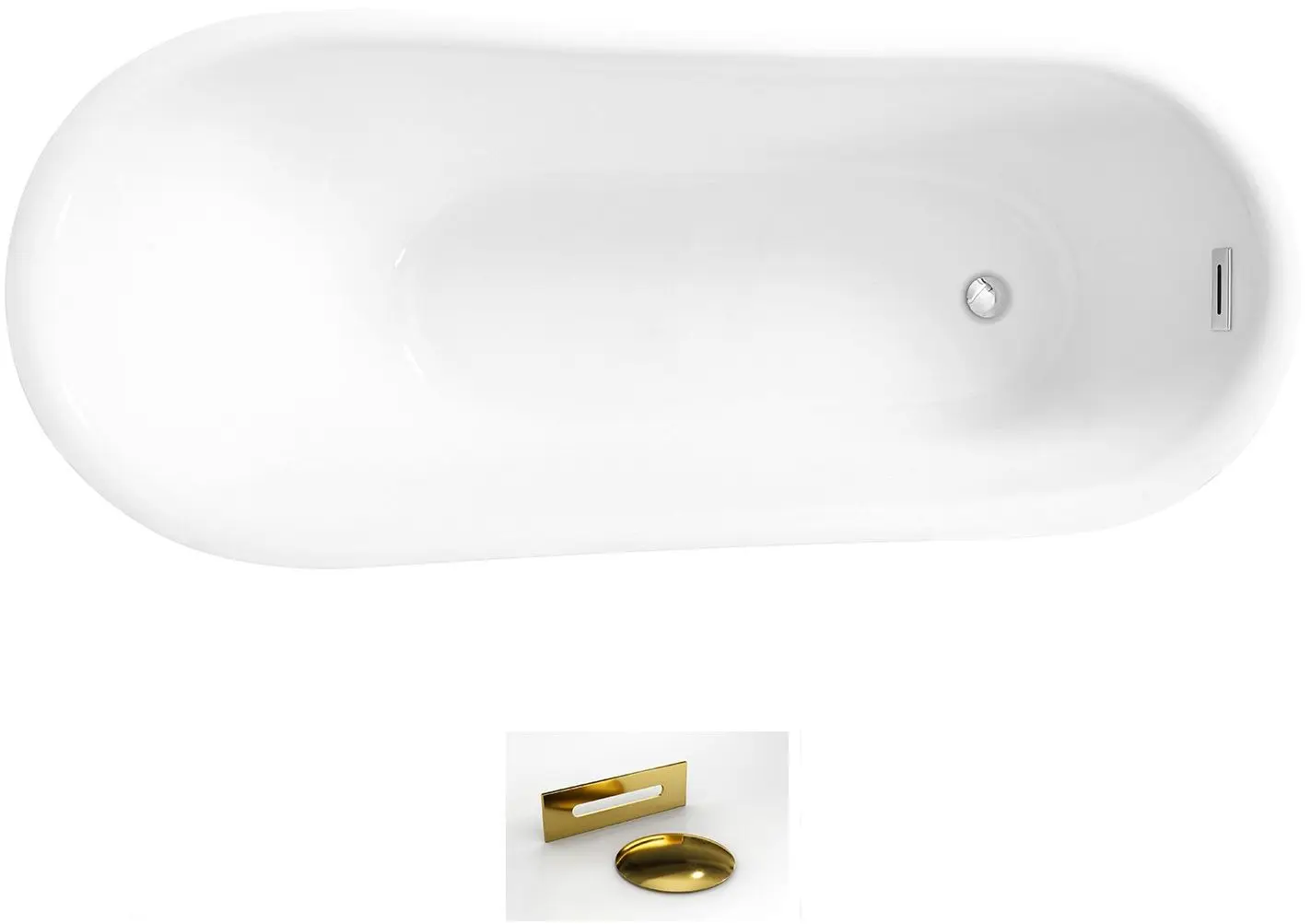 Ванна акриловая Besco Calima Glam WAS-170-CZZ 170x74 (Gold) - 2