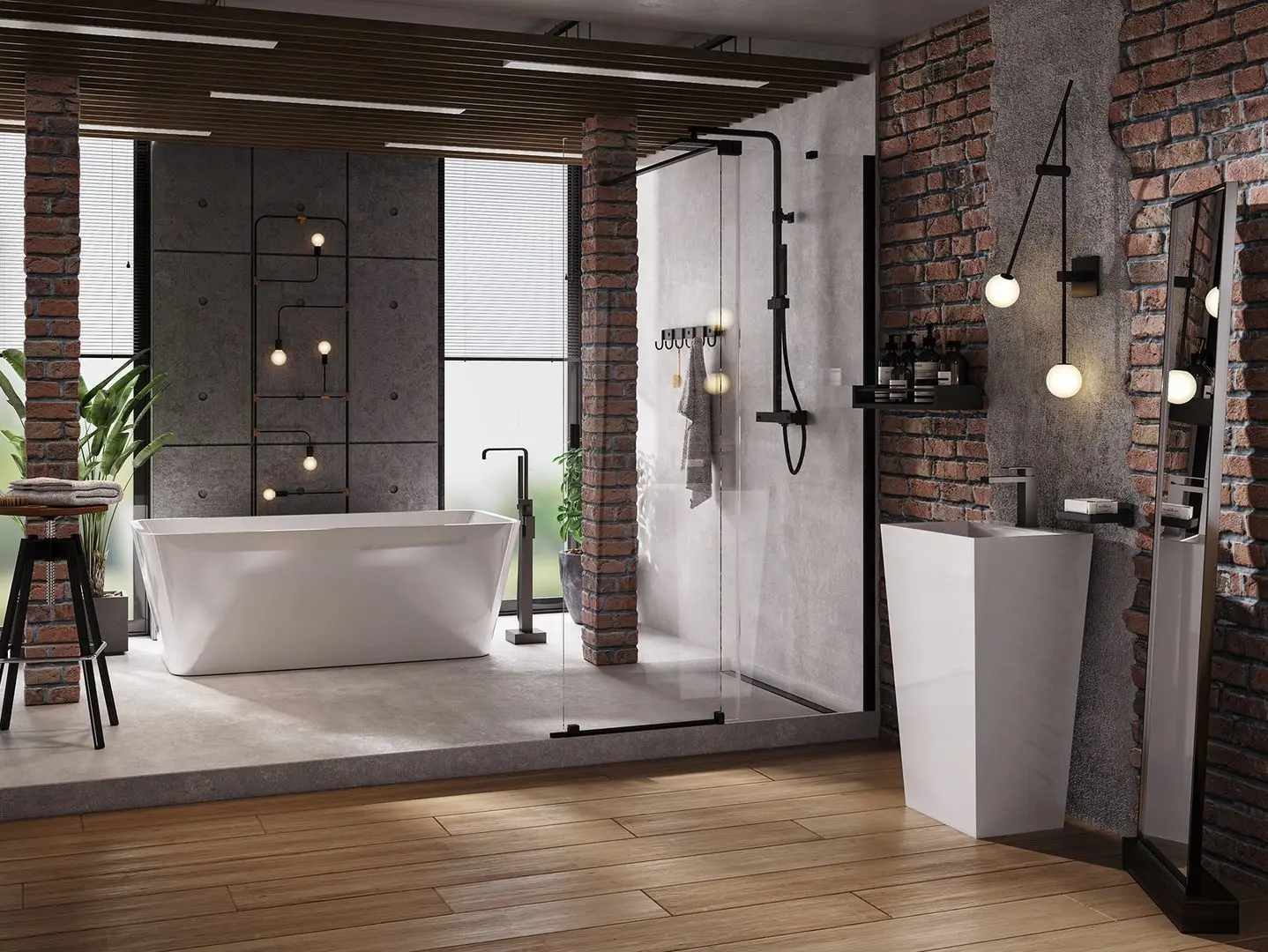 Cada de baie din acril Evita 160x80 (White/Graphite) - 4