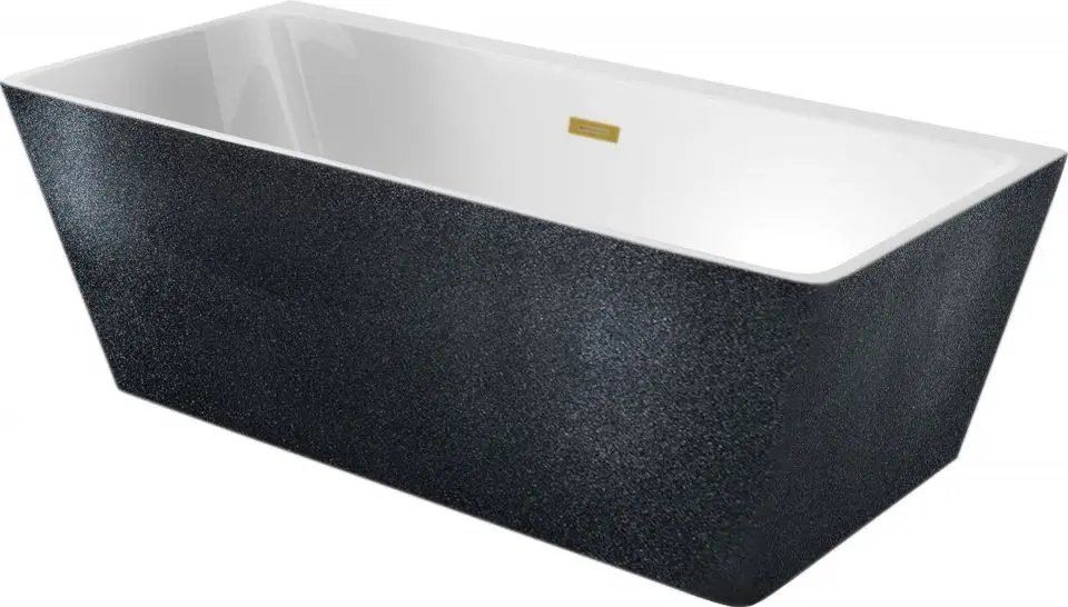 Ванна акриловая Besco Evita Glam 160x80 (Graphite/White/Gold)