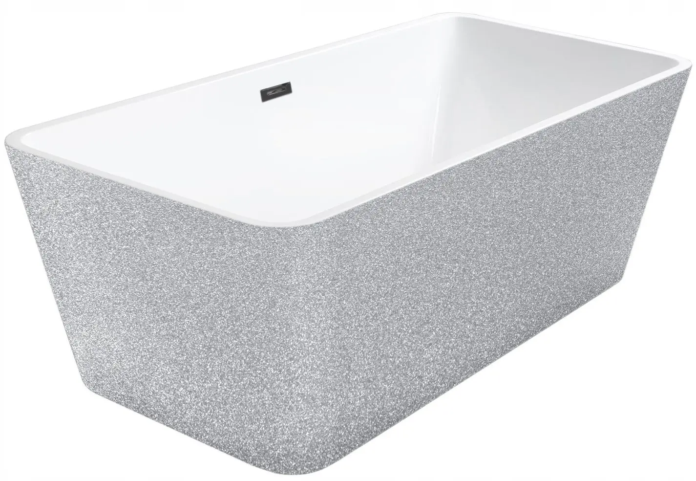 Cada de baie din acril Besco Evita Glam 160x80 (Silver/White/Graphite)