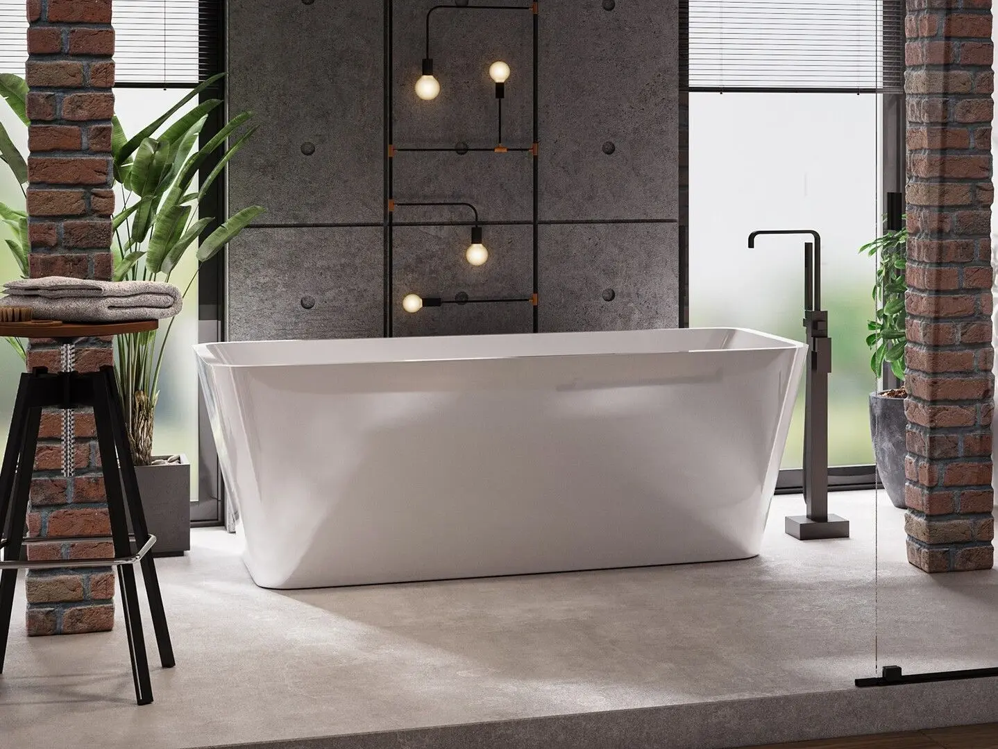 Cada de baie din acril Besco Evita WAS-160-EBI 160x80 (White) - 4