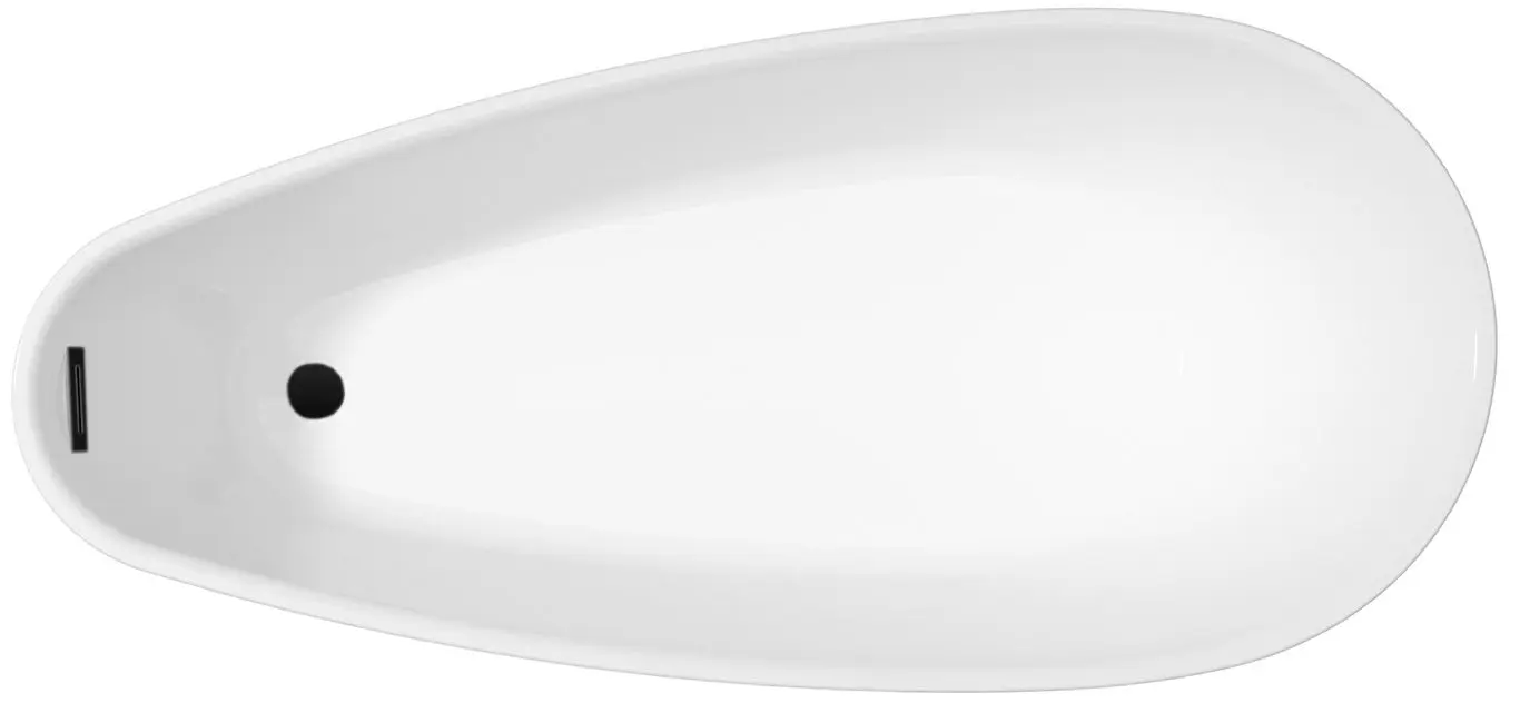 Cada de baie din acril Besco Goya A-Line Glam 160x73 (Graphite/White/Black) - 2