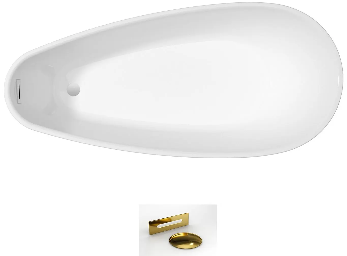 Ванна акриловая Besco Goya A-Line Glam WA-160-GSZ 160x73 (Silver) - 2