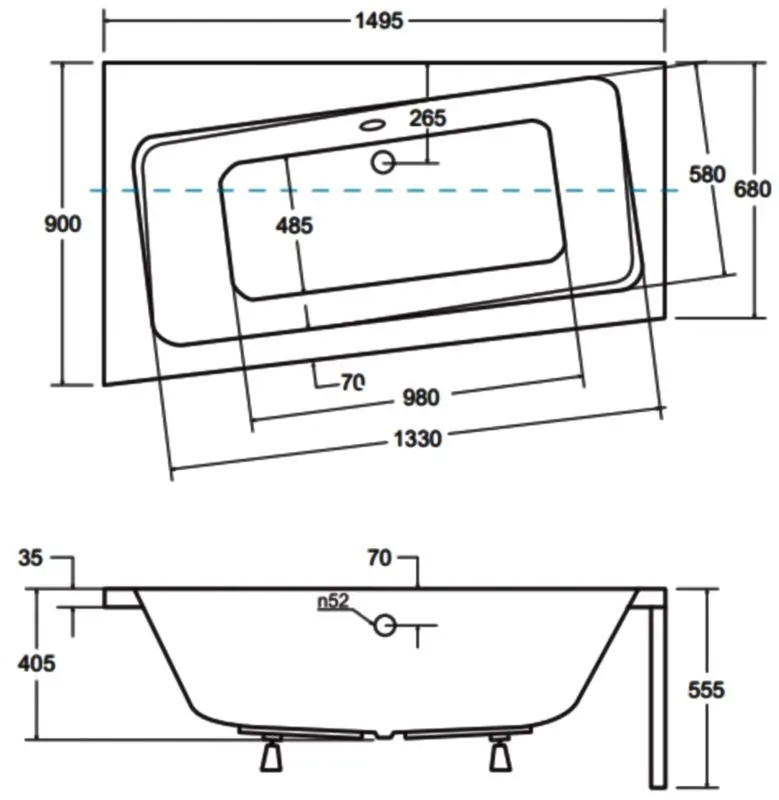 Сadă de baie din acril Besco Infinity 150x90 Left (White) - 2