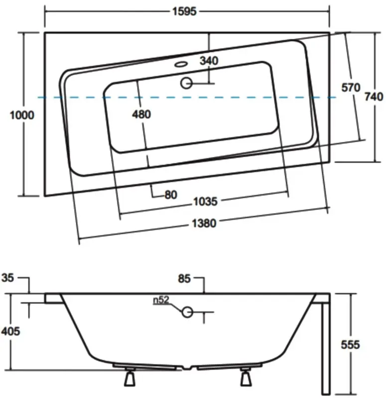 Ванна акриловая Besco Infinity 160x100 Left (White) - 4