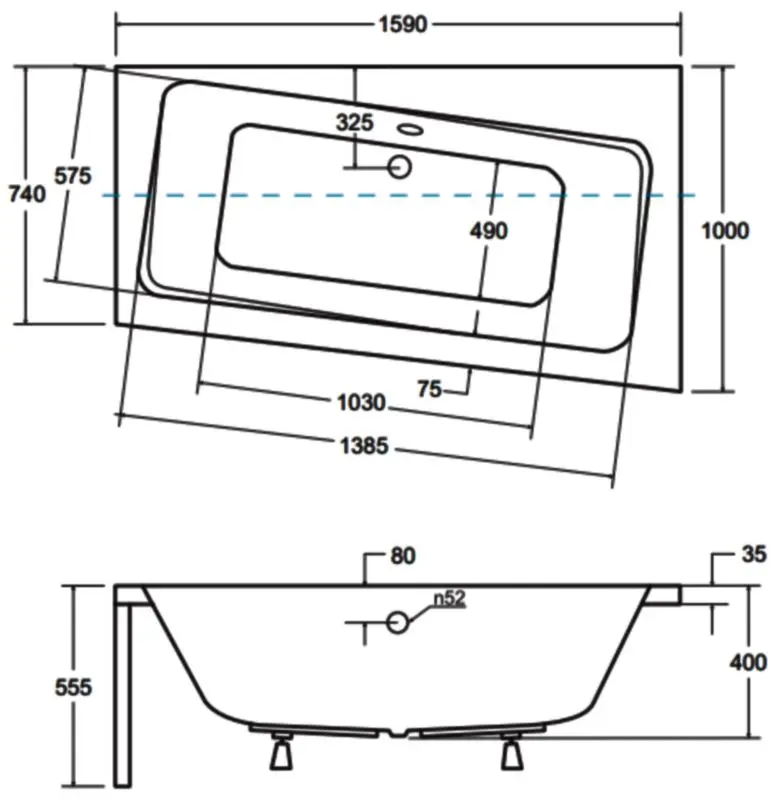 Ванна акриловая Besco Infinity 160x100 Right (White) - 4