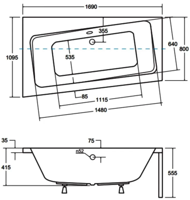 Ванна акриловая Besco Infinity 170x110 Left (White) - 5