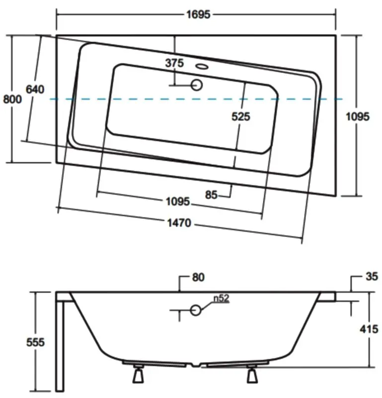 Ванна акриловая Besco Infinity 170x110 Right (White) - 4
