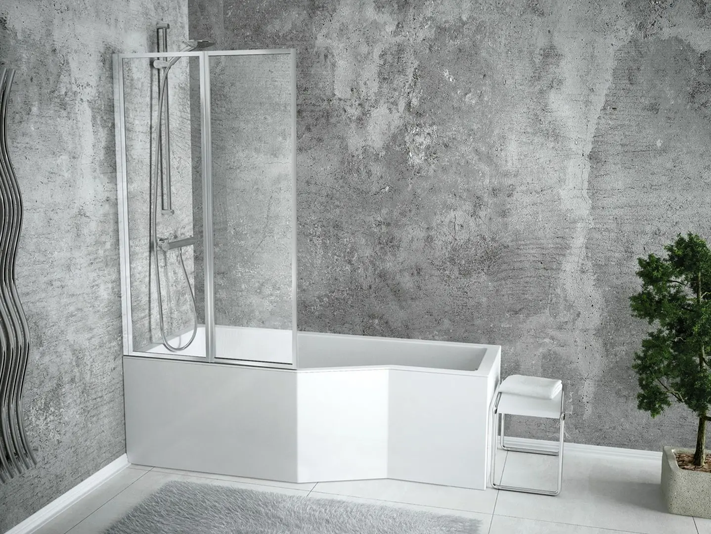 Ванна акриловая Besco Integra 150x75 Left + Ambition Premium 2 (White/Chrome) - 5