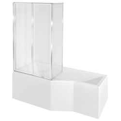 Cada de baie din acril Besco Integra 150x75 Left + Ambition Premium 3 (White/Chrome)