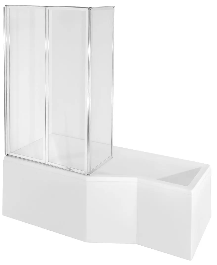 Cada de baie din acril Besco Integra 170x75 Left + Ambition Premium 3 (White/Chrome)