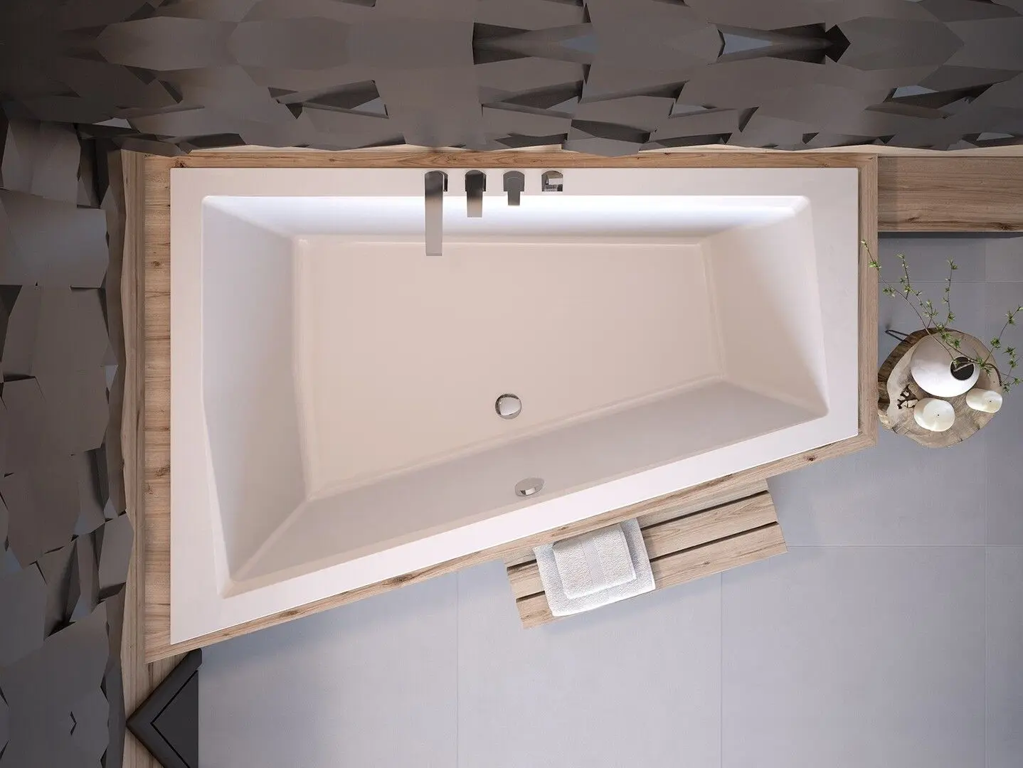 Ванна акриловая Besco Intima Duo Slim WAID-170-SP Right 170x125 (White) - 2