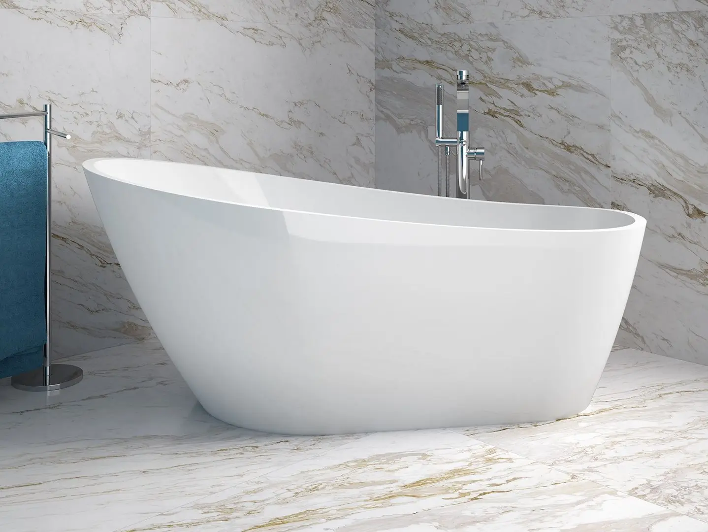 Сadă de baie din acril Besco Melody 150x80 (White/White Gloss) - 3