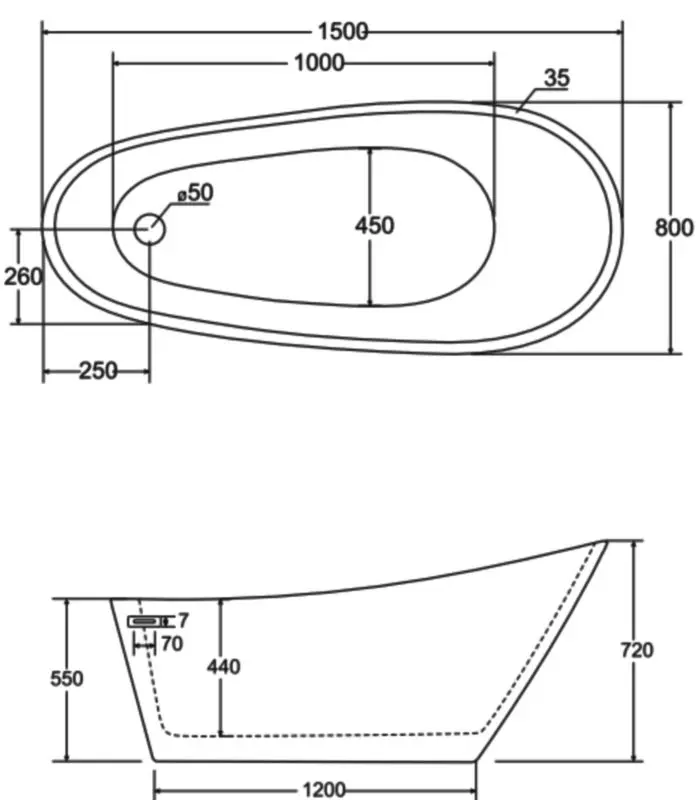 Ванна акриловая Besco Melody Glam 150x80 (Silver/White/White Gloss) - 3