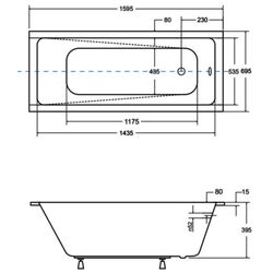 Ванна акриловая Besco Modern Slim 160x70 (White) Thumb