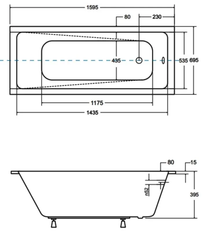 Ванна акриловая Besco Modern Slim 160x70 (White) - 4