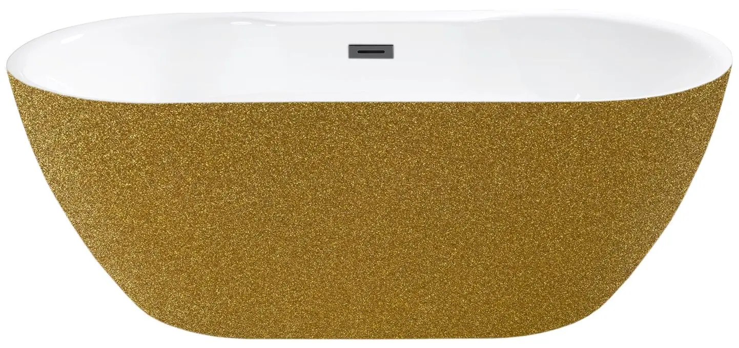 Cada de baie din acril Besco Navia Glam 140x75 (Gold/White/Graphite)