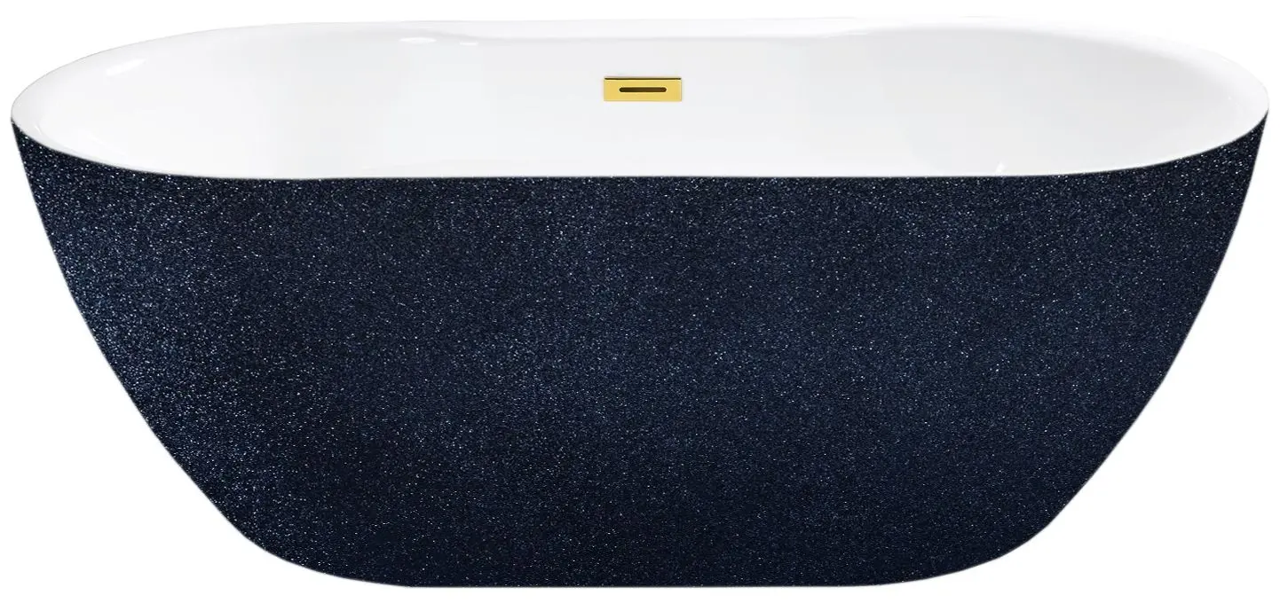 Cada de baie din acril Besco Navia Glam 160x80 (Graphite/White/Gold)