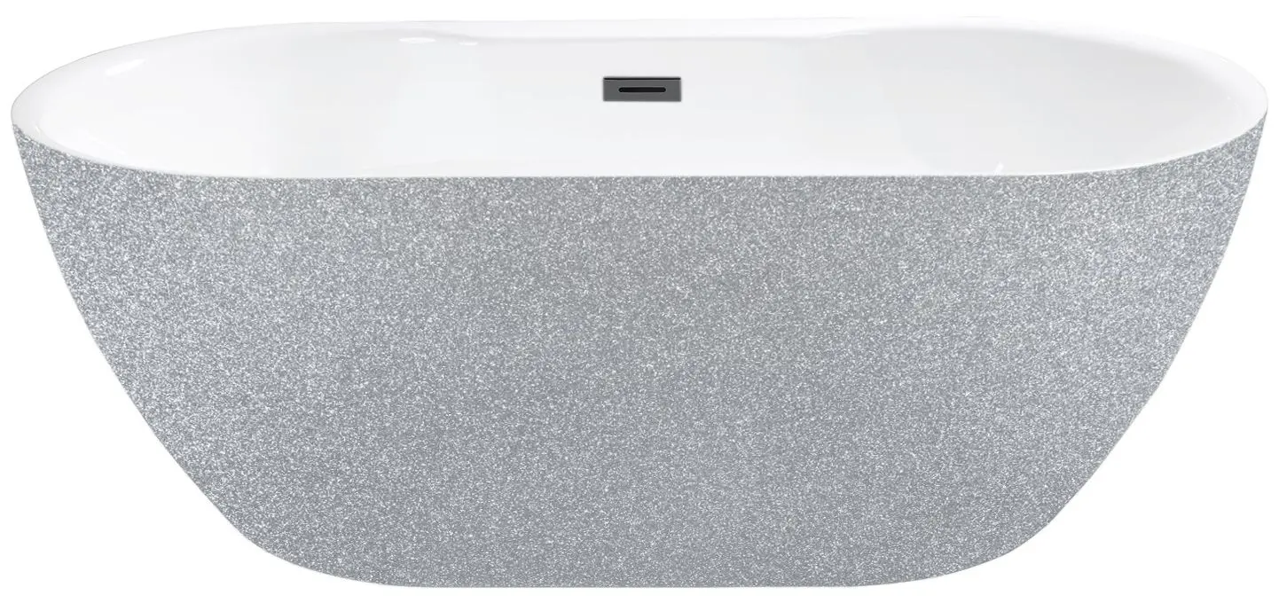 Cada de baie din acril Besco Navia Glam 160x80 (Silver/White/Graphite)