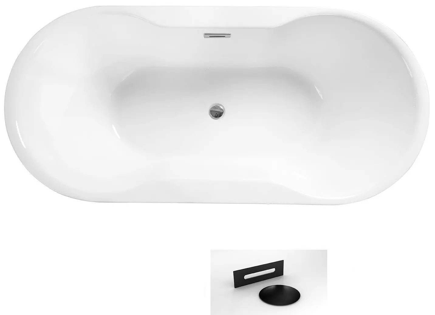 Cada de baie din acril Besco Navia Glam WA-140-NSC 140x75 (Silver) - 2