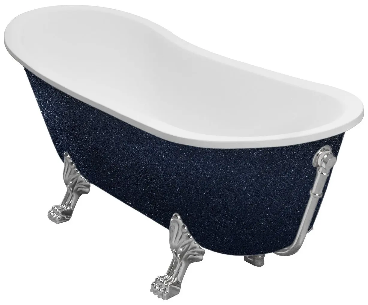 Ванна акриловая Besco Olaya Glam 160x68 (Graphite/White/Chrome)