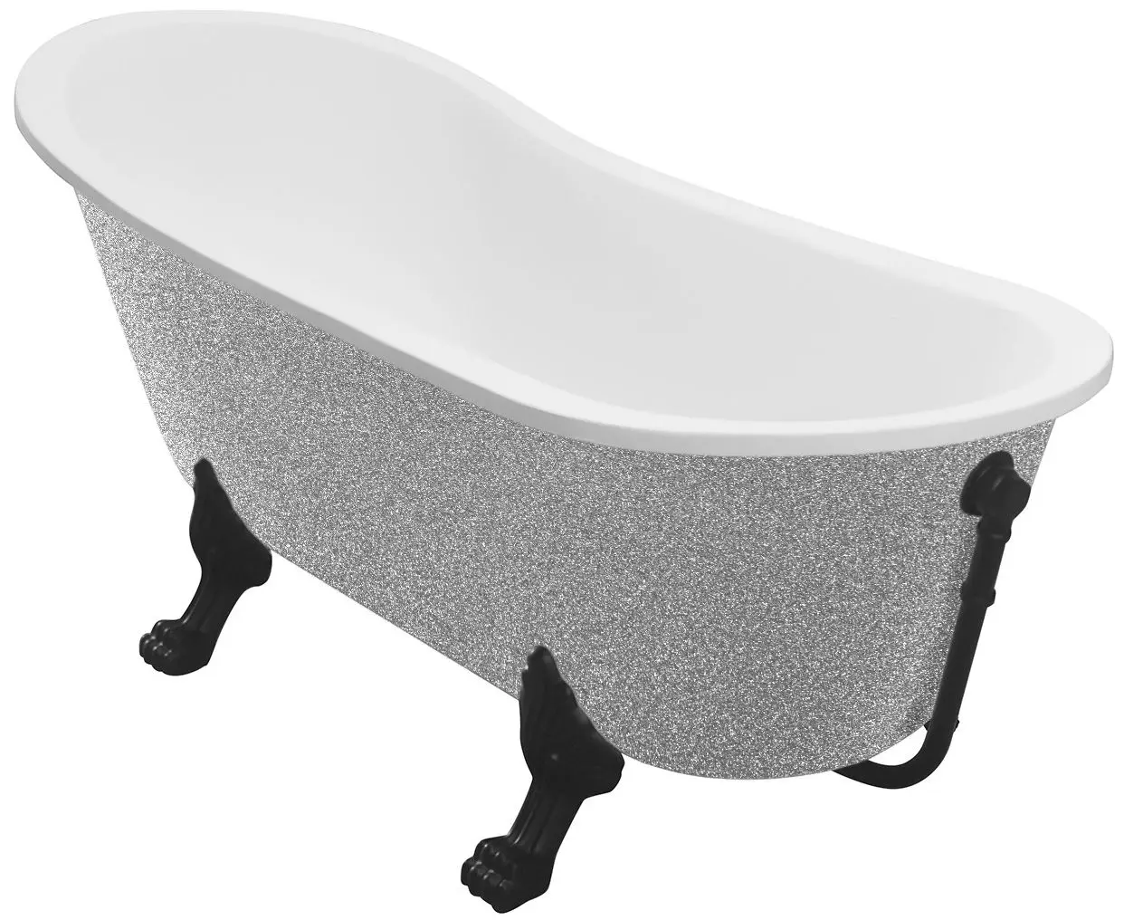 Ванна акриловая Besco Olaya Glam WAO-160-GSB 160x68 (Silver)