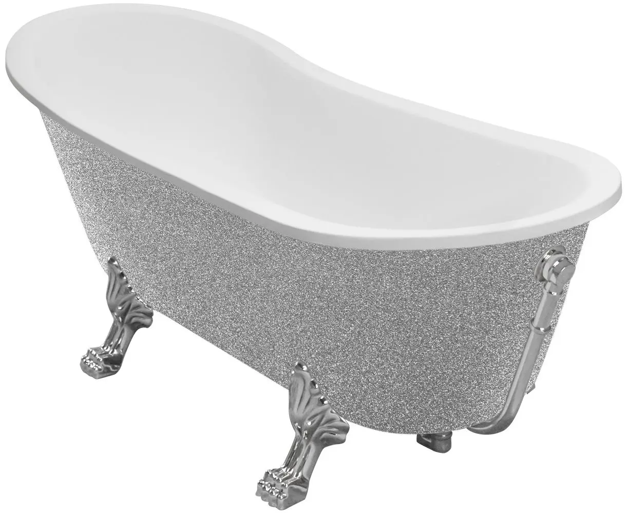 Ванна акриловая Besco Olaya Glam WAO-160-GSC 160x68 (Silver)