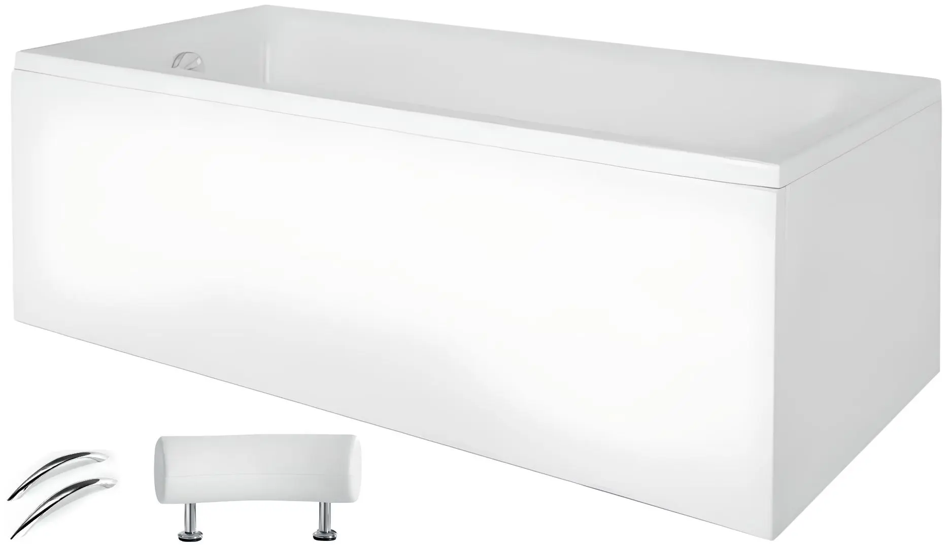 Ванна акриловая Besco Optima Premium 170x70 + Ambition + Standard (White/Chrome)