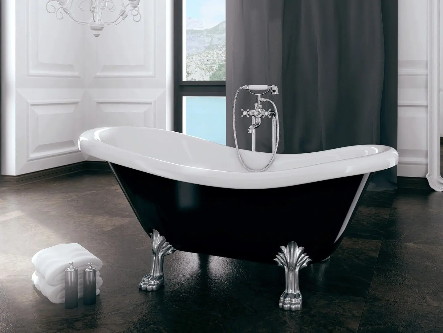 Ванна акриловая Besco Otylia B&W WKO-170-BWC 170x77 (Black/White) - 3