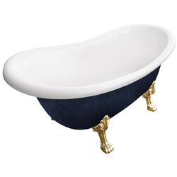 Cada de baie din acril Besco Otylia Glam 160x77 (Graphite/White/Gold)