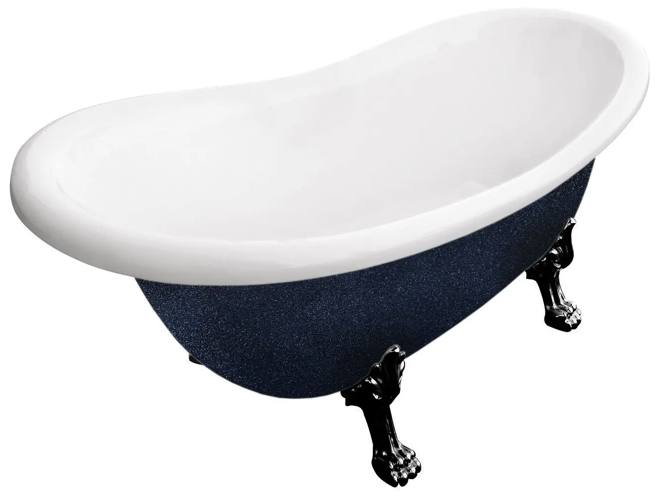 Cada de baie din acril Besco Otylia Glam 170x77 (Graphite/White/Black)