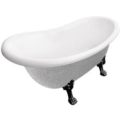 Ванна акриловая Besco Otylia Glam WKO-160-GSB 160x77 (Silver)