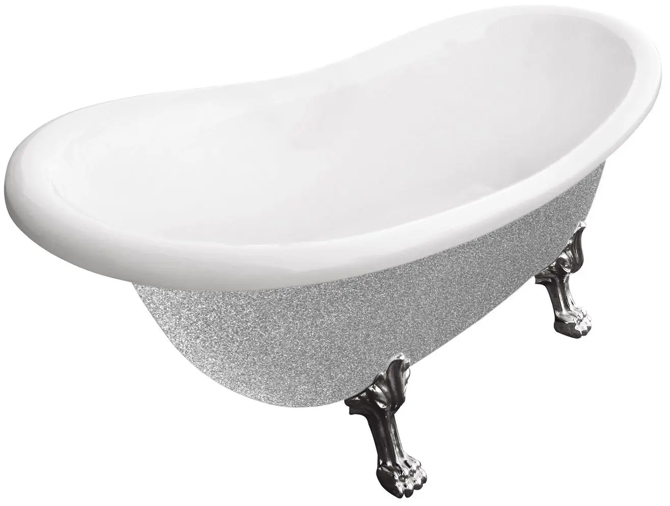 Ванна акриловая Besco Otylia Glam WKO-160-GSC 160x77 (Silver)