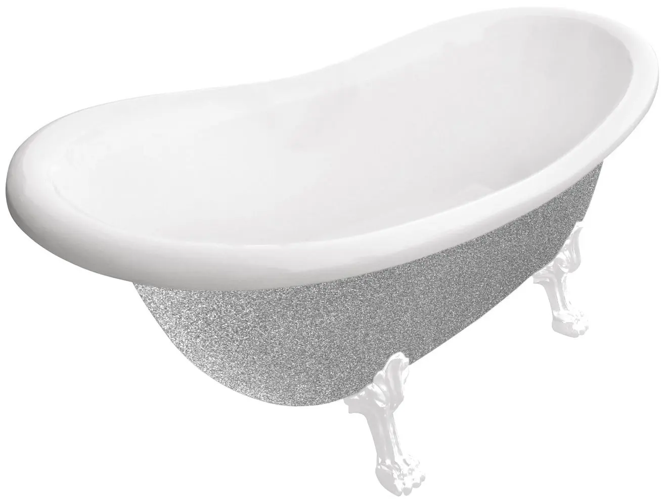 Ванна акриловая Besco Otylia Glam WKO-160-GSW 160x77 (Silver)
